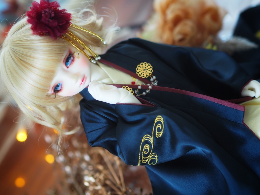16mm/9mm ブルー×ピンク 水彩タイプ 七宝グラスアイ