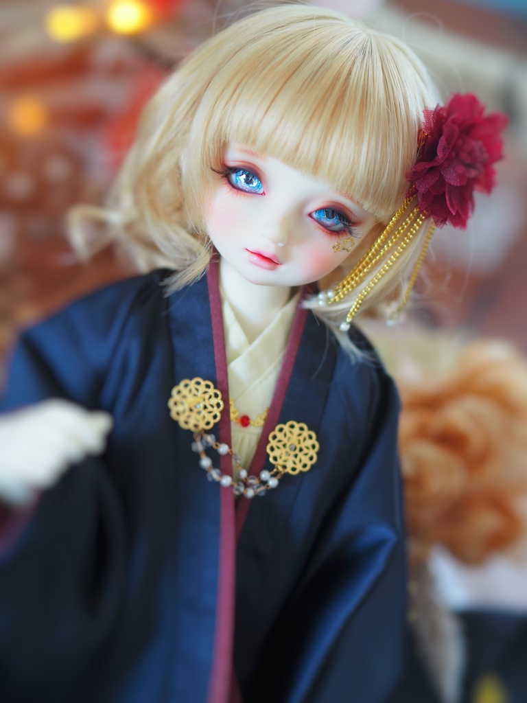 16mm/9mm ブルー×ピンク 水彩タイプ 七宝グラスアイ