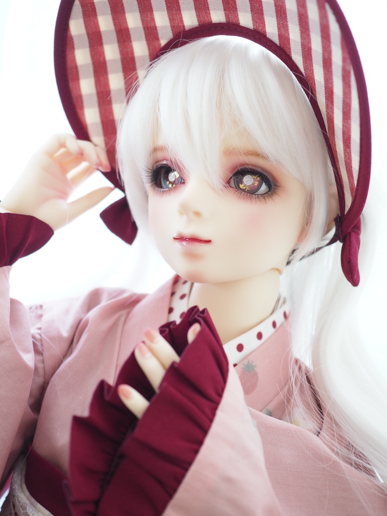 18mm/10mm 赤系 ピンク瞳孔+金箔 カッパータイプ 七宝グラスアイ