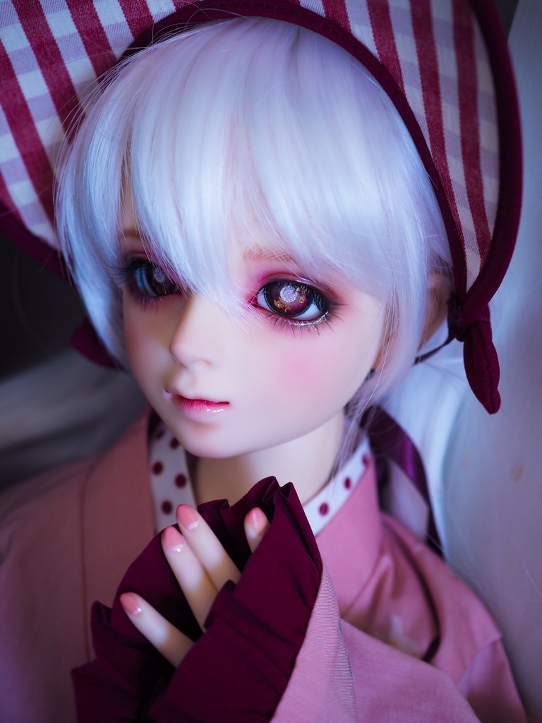 18mm/10mm 赤系 ピンク瞳孔+金箔 カッパータイプ 七宝グラスアイ