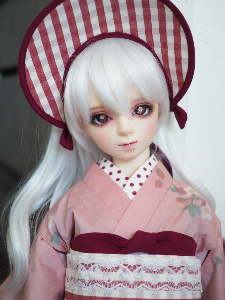 18mm/10mm 赤系 ピンク瞳孔+金箔 カッパータイプ 七宝グラスアイ