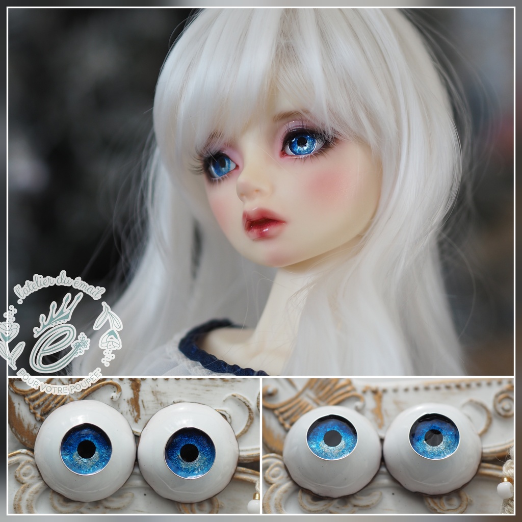 18mm/9.5mm ブルーグラデーション ジェムタイプ 七宝グラスアイ
