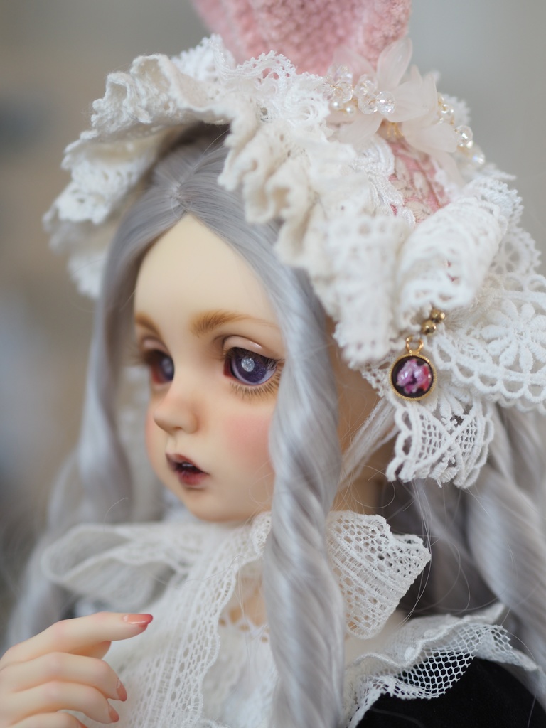 16mm/8.5mm パープル（瞳孔シルバー）水彩タイプ 七宝グラスアイ