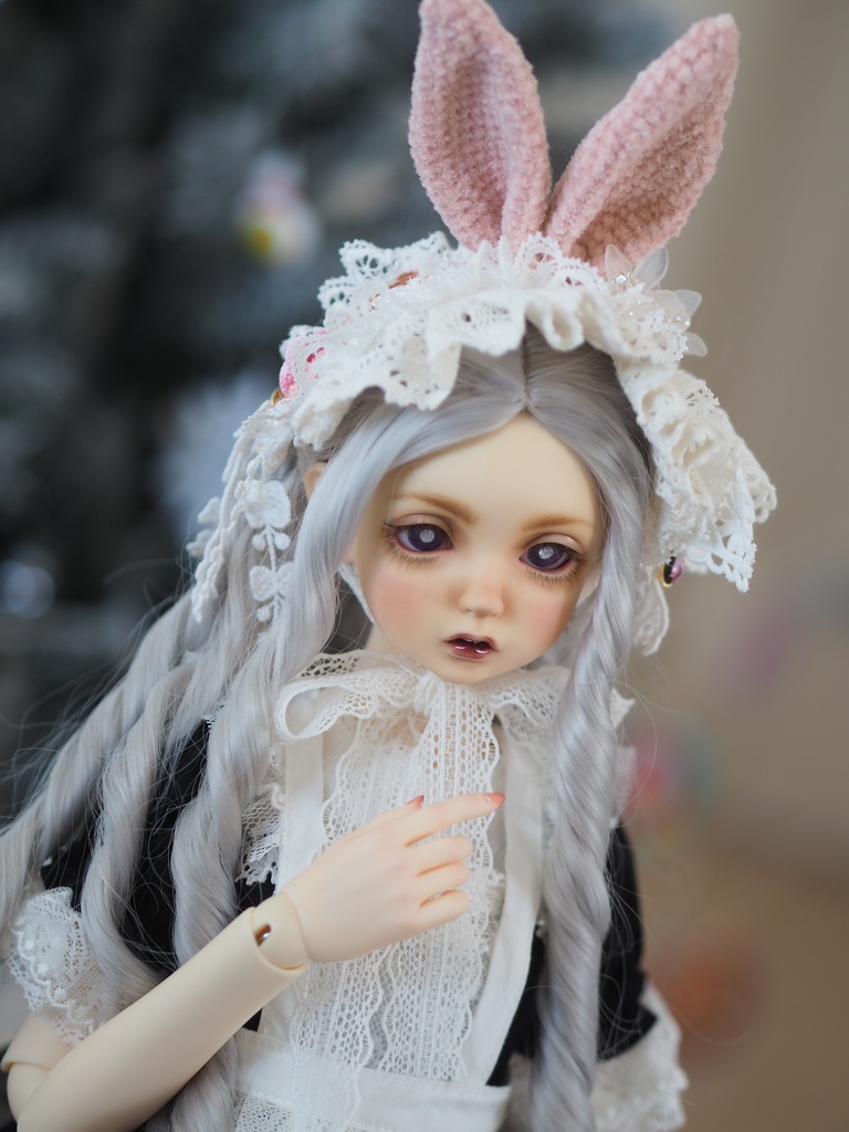 16mm/8.5mm パープル（瞳孔シルバー）水彩タイプ 七宝グラスアイ