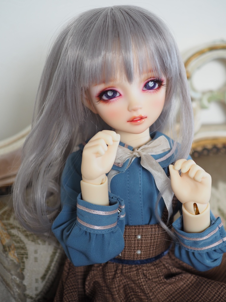 16mm/8.5mm パープル（瞳孔シルバー）水彩タイプ 七宝グラスアイ