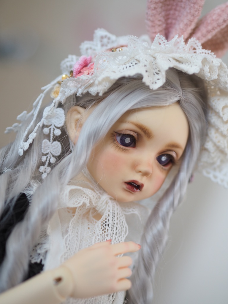 16mm/8.5mm パープル（瞳孔シルバー）水彩タイプ 七宝グラスアイ