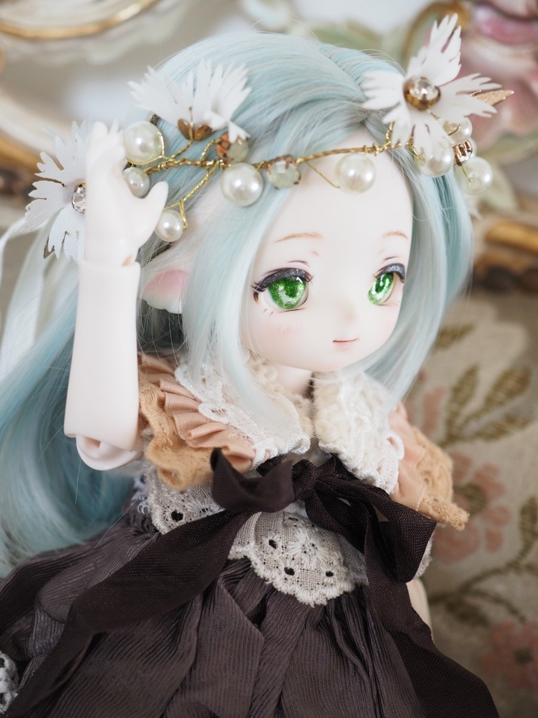 13mm/10-8mm グリーン アニメ風水彩タイプ 七宝グラスアイ