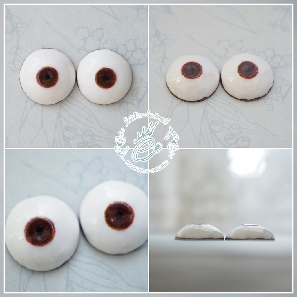 【B品】18mm/7mm 小虹彩 ダークレッド 水彩タイプ 七宝グラスアイ