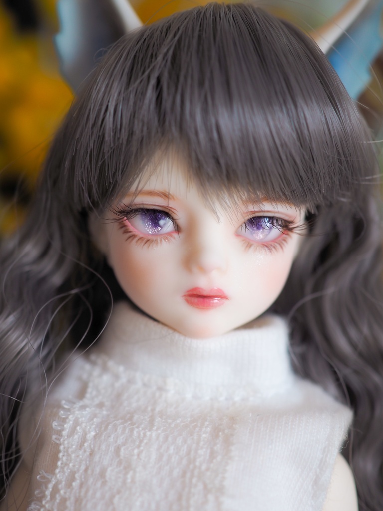 8mm/5-4mm パープル系 アニメ風水彩タイプ 七宝グラスアイ