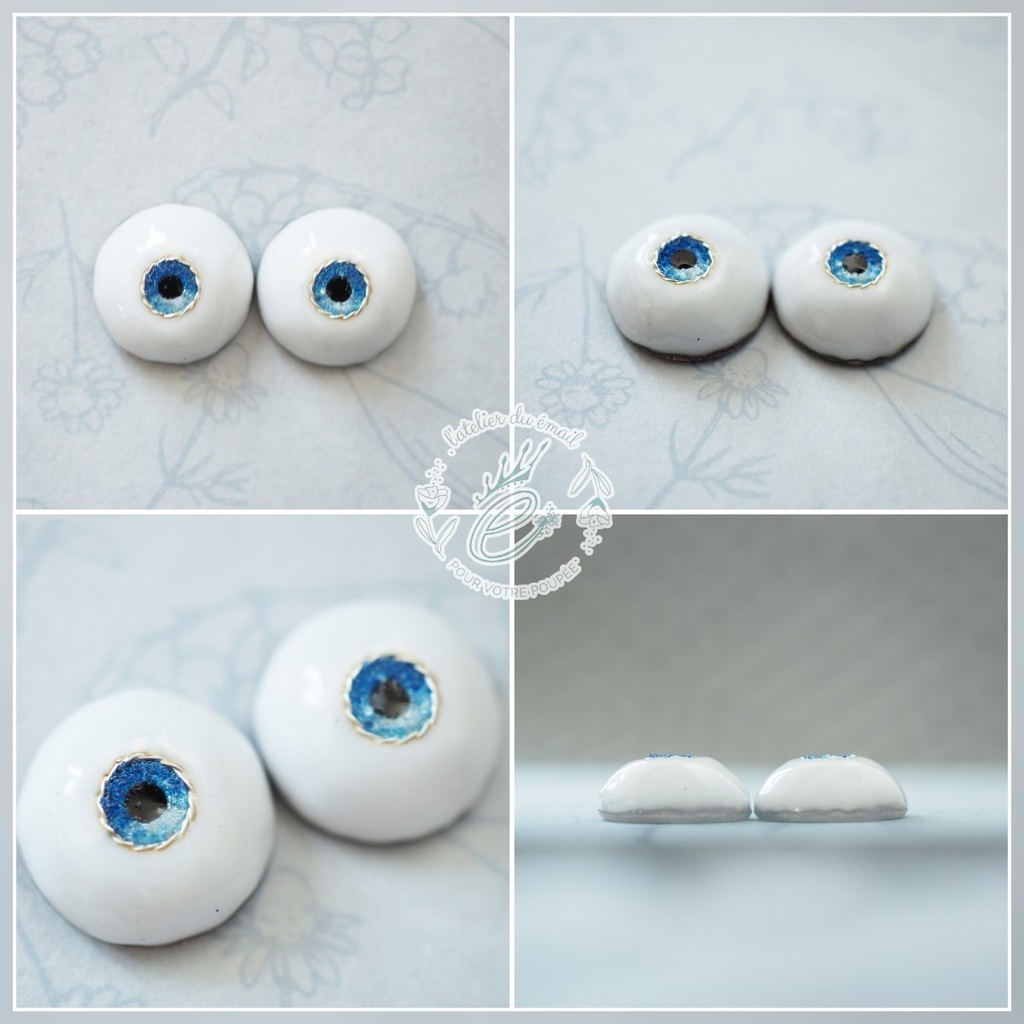 【B品】13mm/5mm 小虹彩 ブルーグラデーション シュガータイプ 七宝グラスアイ