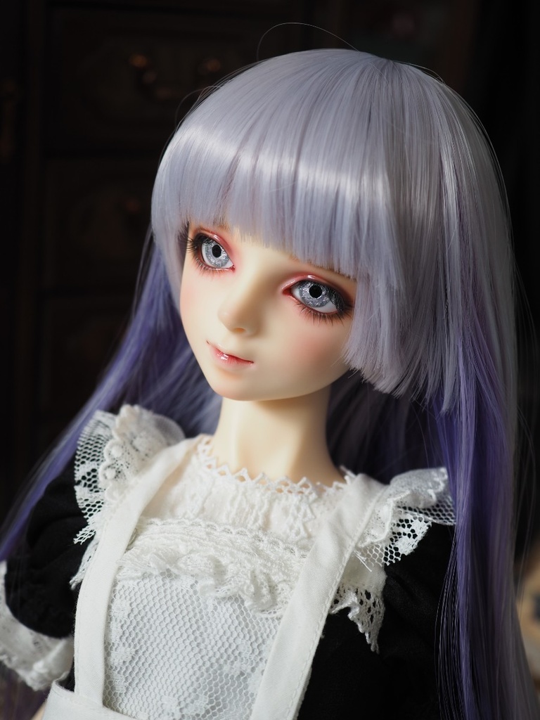 16mm/8.5mm ピンク×グレー 水彩タイプ 七宝グラスアイ