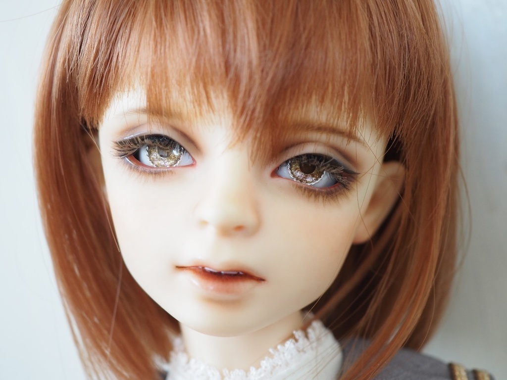 【B品】16mm/8mm ブラウン×ピンク ジェムタイプ 七宝グラスアイ