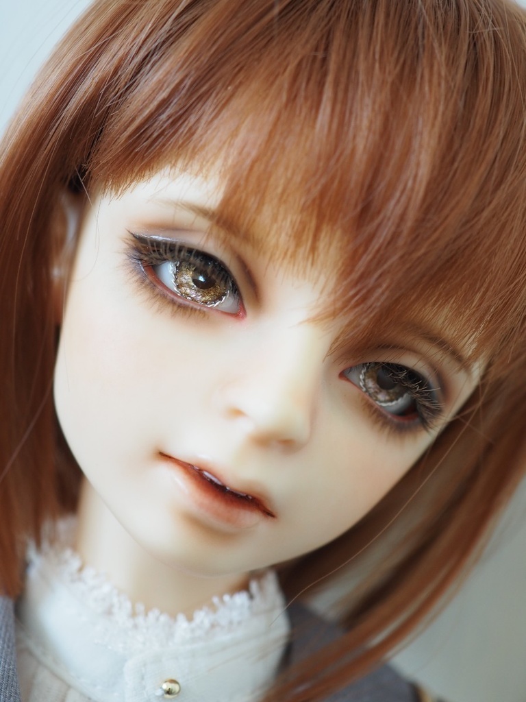 【B品】16mm/8mm ブラウン×ピンク ジェムタイプ 七宝グラスアイ