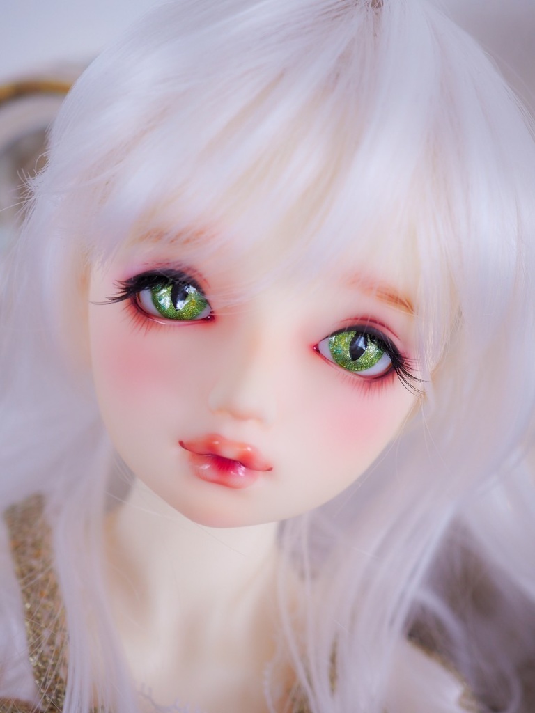 16mm/9.5mm グリーン系 猫目 水彩タイプ 七宝グラスアイ
