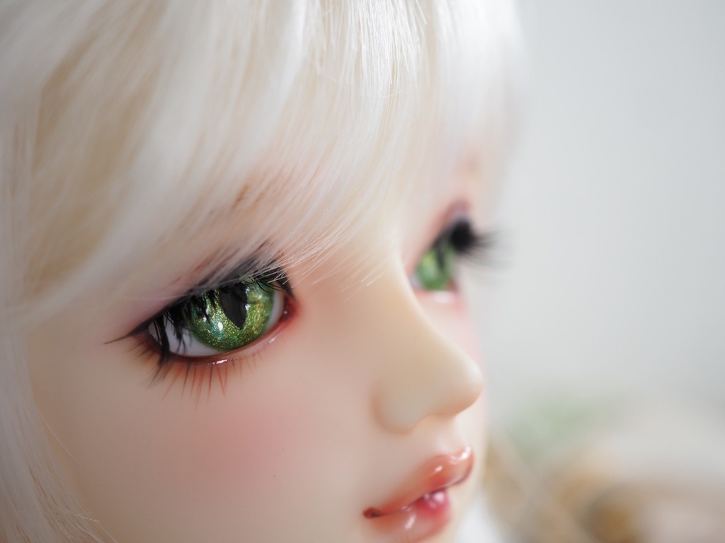16mm/9.5mm グリーン系 猫目 水彩タイプ 七宝グラスアイ