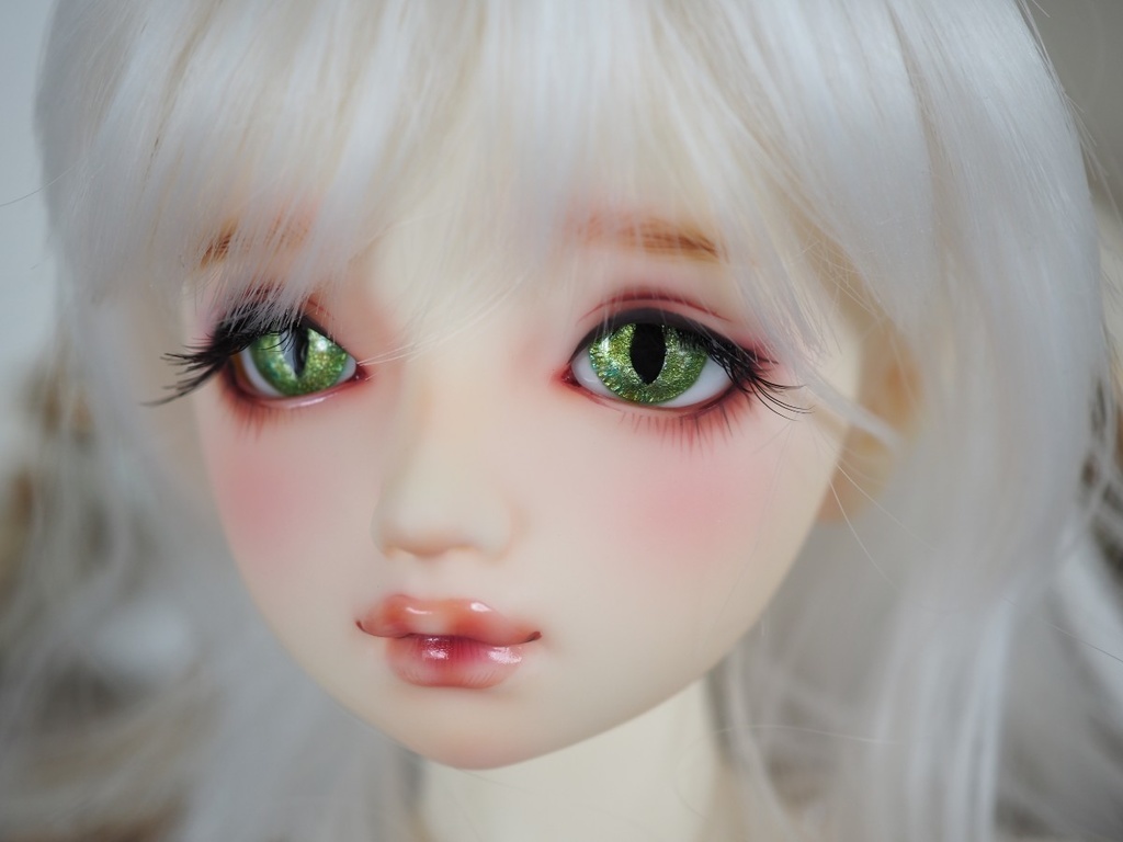 16mm/9.5mm グリーン系 猫目 水彩タイプ 七宝グラスアイ