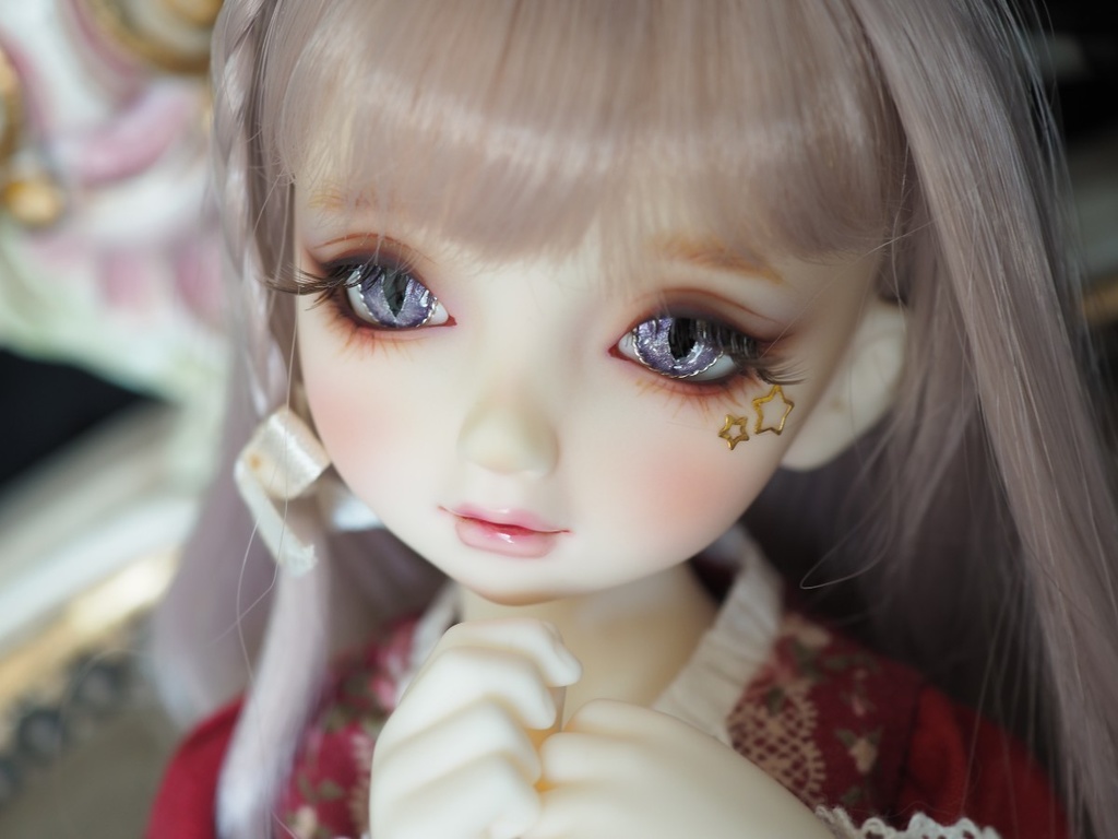 16mm/8.5mm パープル猫目 ジェムタイプ 七宝グラスアイ