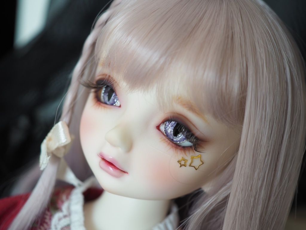16mm/8.5mm パープル猫目 ジェムタイプ 七宝グラスアイ