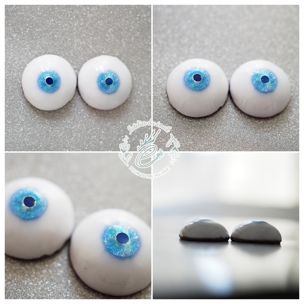 16mm/7mm 小虹彩 水色 水彩タイプ 七宝グラスアイ