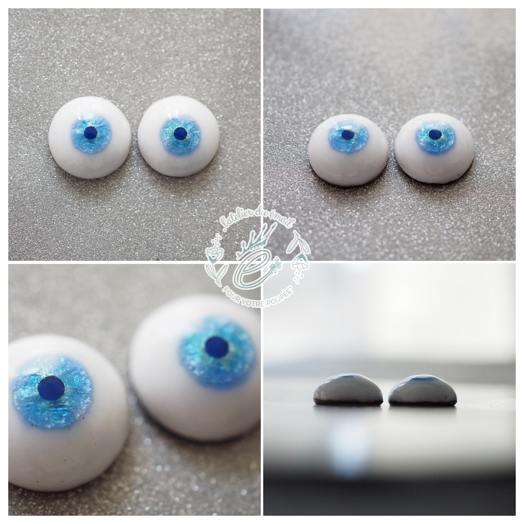 13mm/7mm 水色 水彩タイプ 七宝グラスアイ