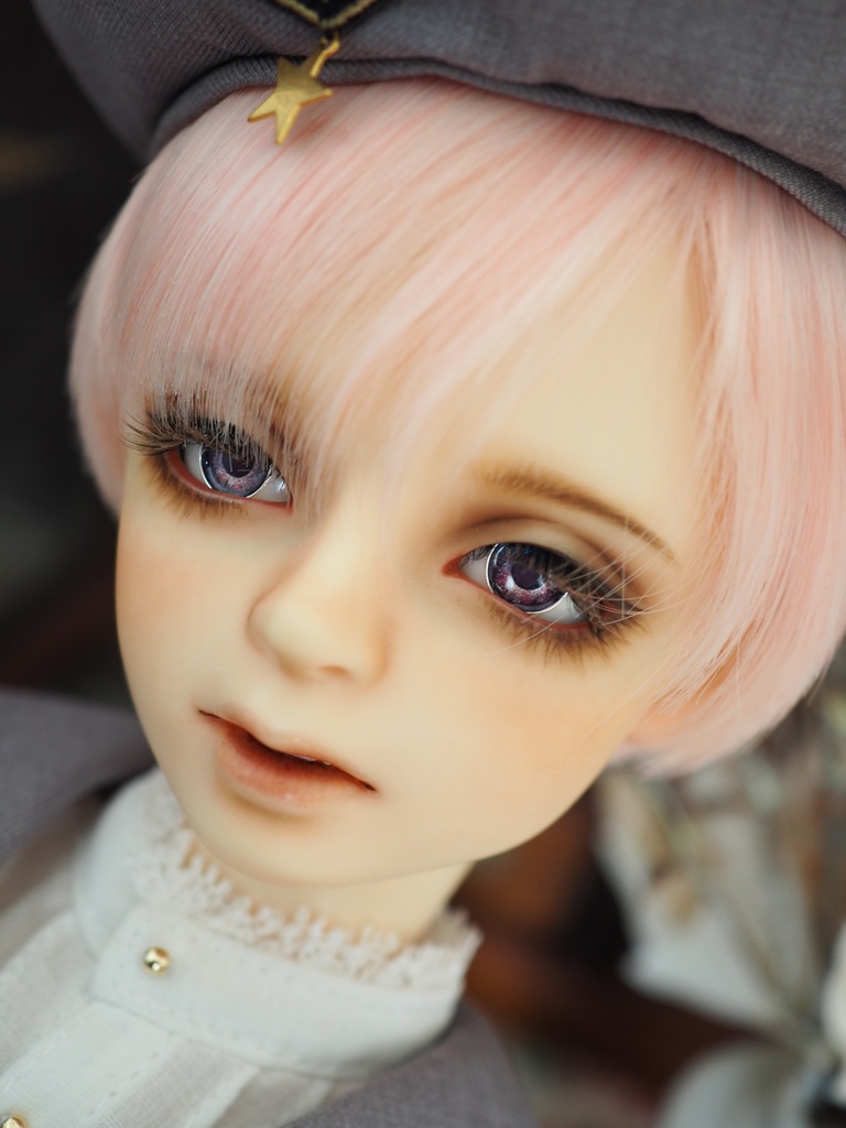16mm/8mm 夜桜(虹彩線あり)ジェムタイプ 七宝グラスアイ