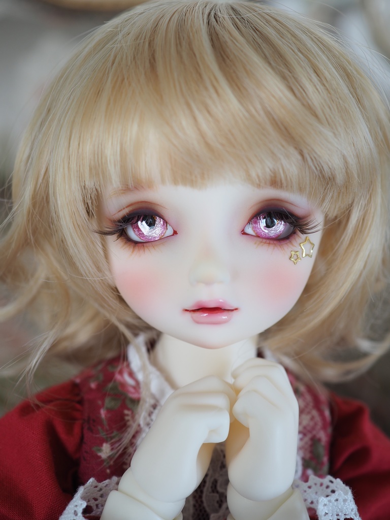 16mm/9mm ピンクグラデーション 水彩タイプ 七宝グラスアイ