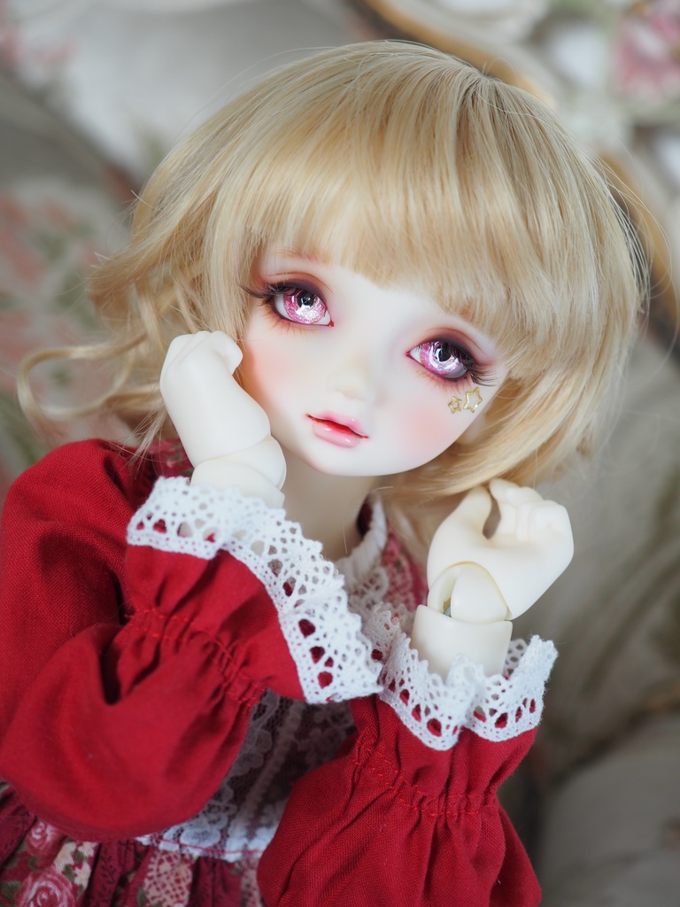 16mm/9mm ピンクグラデーション 水彩タイプ 七宝グラスアイ