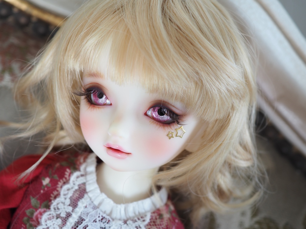 16mm/9mm ピンクグラデーション 水彩タイプ 七宝グラスアイ