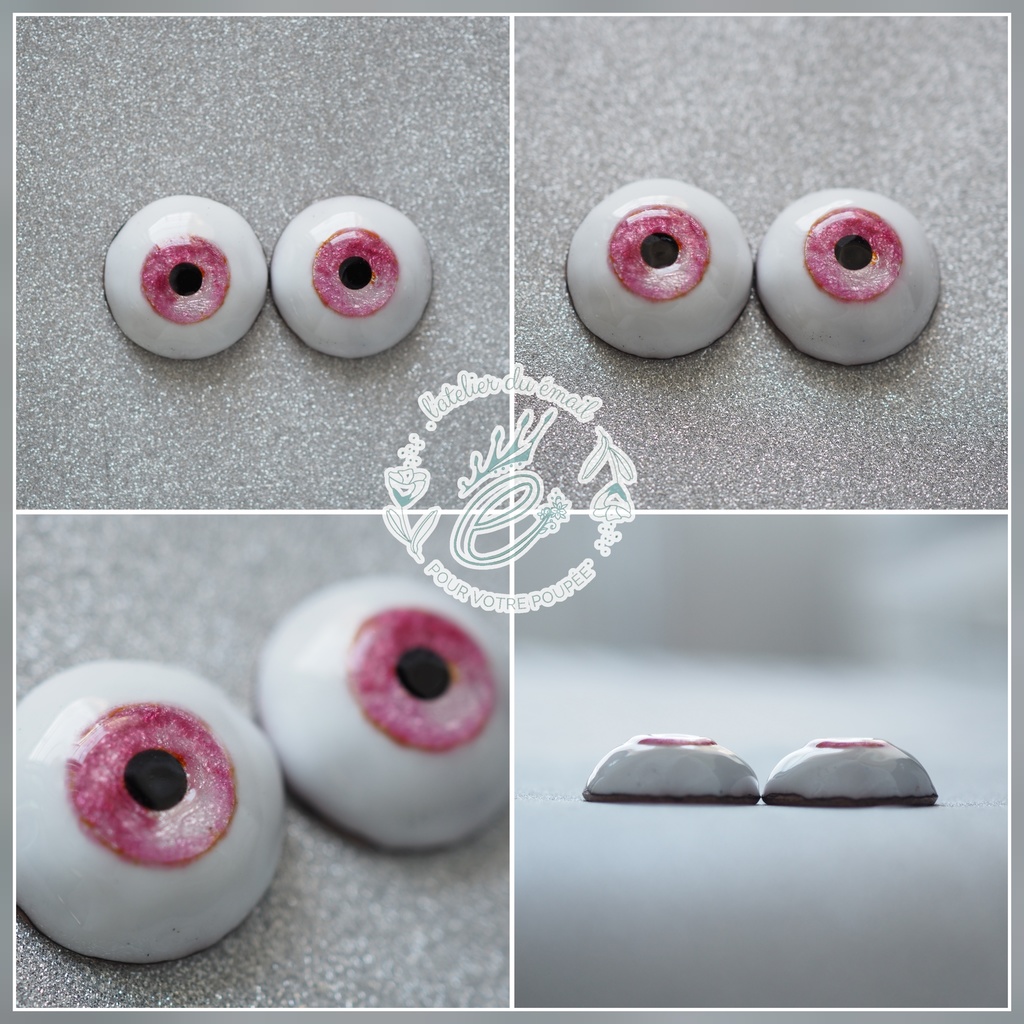 16mm/9mm ピンクグラデーション 水彩タイプ 七宝グラスアイ