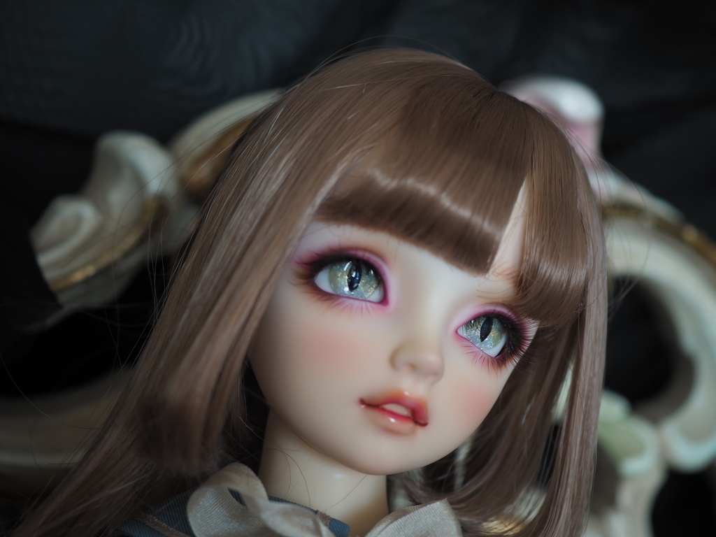 16mm/8.5mm 猫目グレー系 水彩タイプ七宝グラスアイ