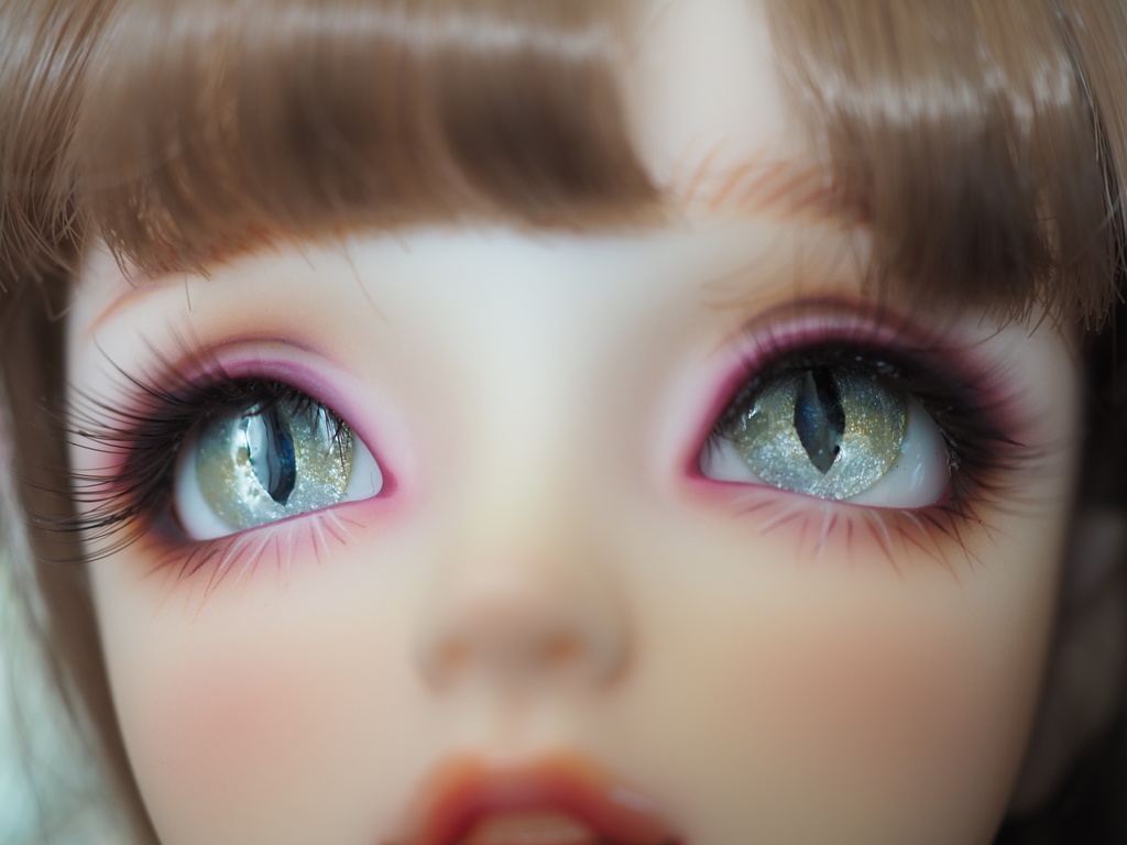 16mm/8.5mm 猫目グレー系 水彩タイプ七宝グラスアイ
