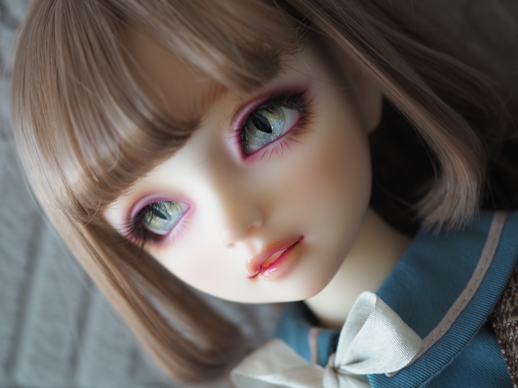 16mm/8.5mm 猫目グレー系 水彩タイプ七宝グラスアイ