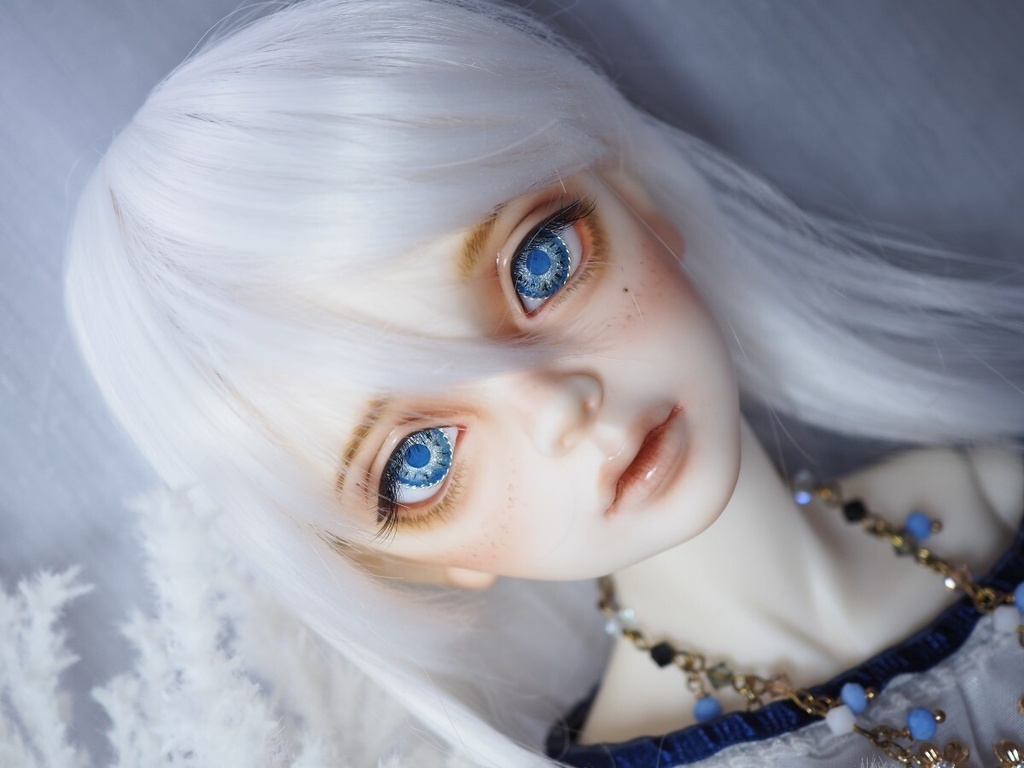 18mm/9mm ライトブルー 虹彩線あり ジェムタイプ 七宝グラスアイ