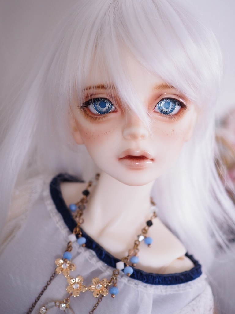 18mm/9mm ライトブルー 虹彩線あり ジェムタイプ 七宝グラスアイ