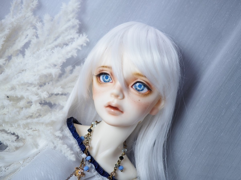 18mm/9mm ライトブルー 虹彩線あり ジェムタイプ 七宝グラスアイ