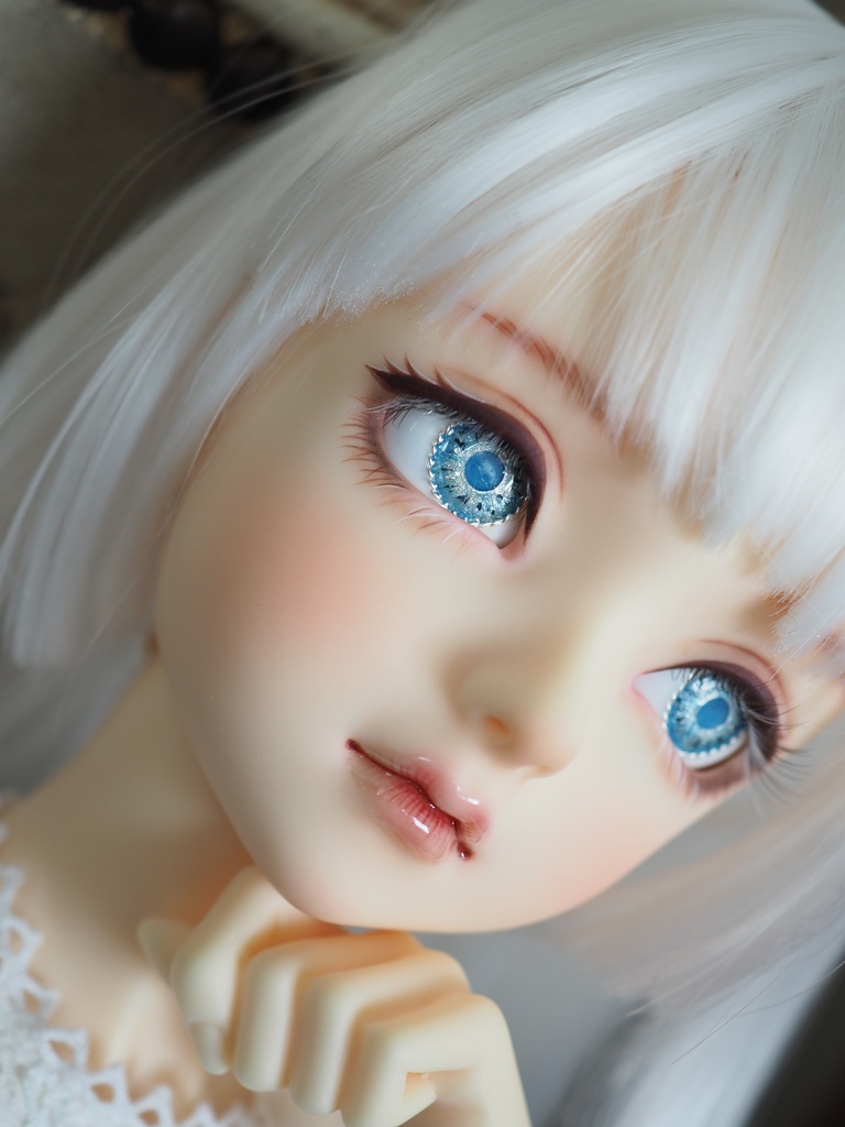 18mm/9mm ライトブルー 虹彩線あり ジェムタイプ 七宝グラスアイ