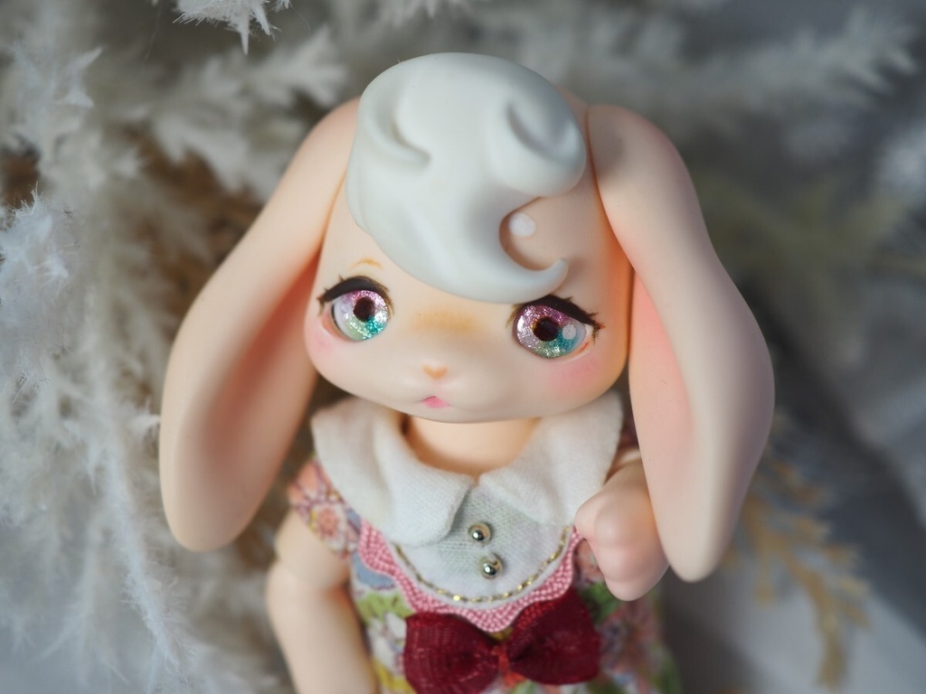 【B品】8mm/5.5mm ピンク×グリーン 水彩タイプ 七宝グラスアイ