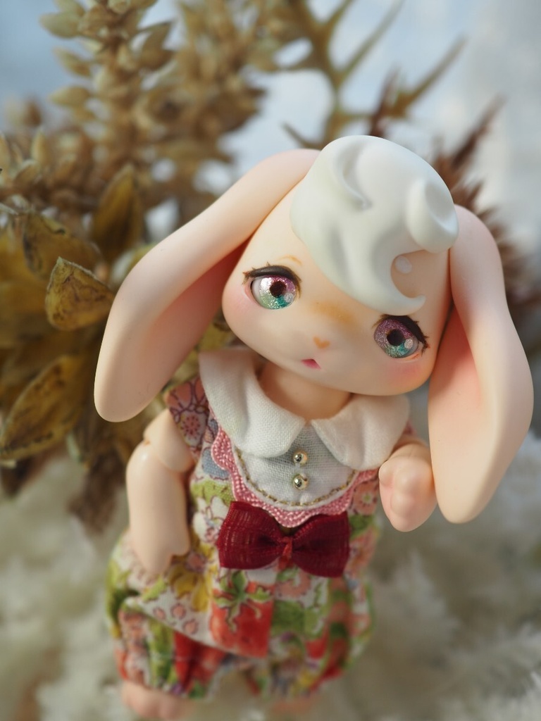 【B品】8mm/5.5mm ピンク×グリーン 水彩タイプ 七宝グラスアイ