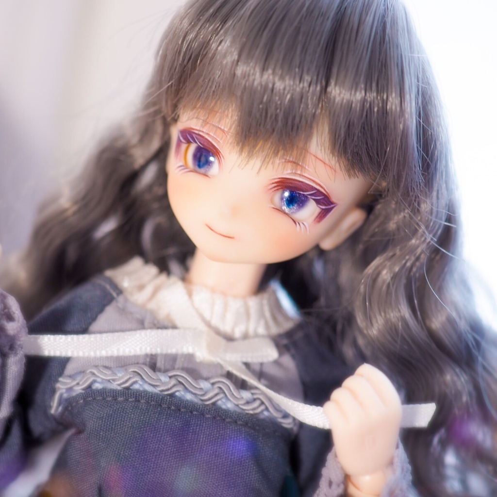 8mm/5-4mm アニメ風パープル系 水彩タイプ 七宝グラスアイ