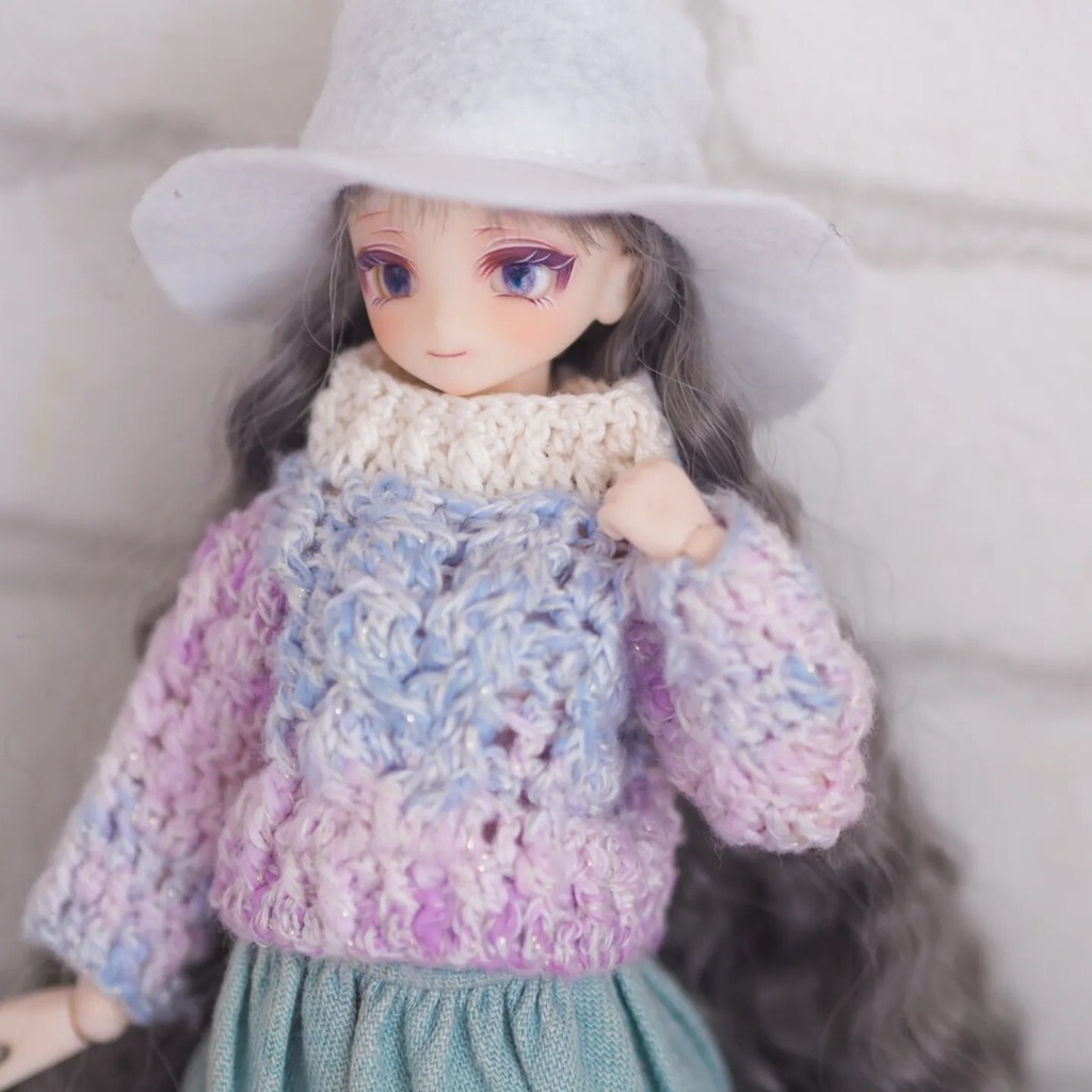 8mm/5-4mm アニメ風パープル系 水彩タイプ 七宝グラスアイ