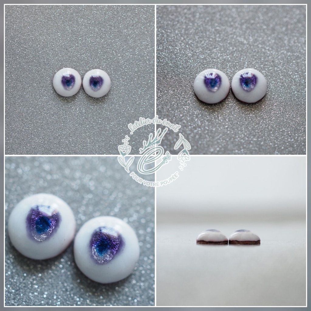 8mm/5-4mm アニメ風パープル系 水彩タイプ 七宝グラスアイ