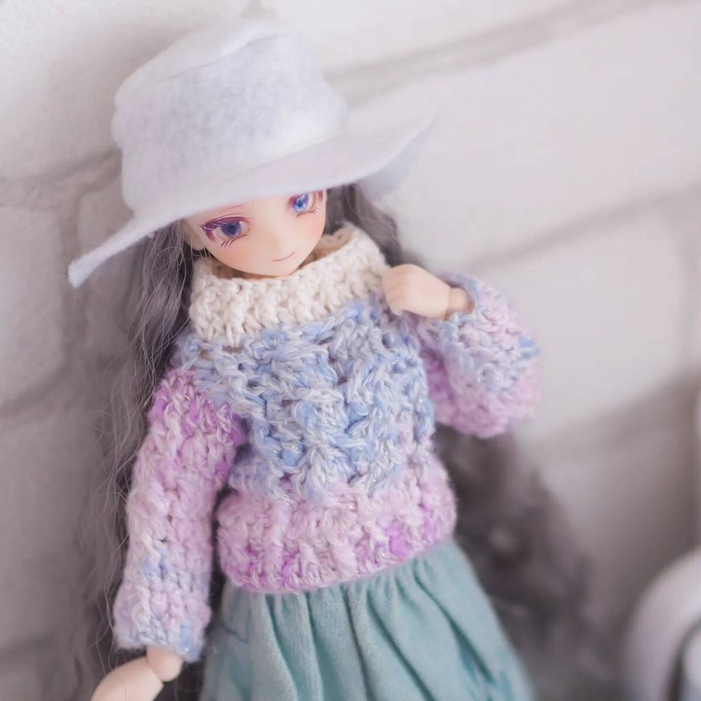 8mm/5-4mm アニメ風パープル系 水彩タイプ 七宝グラスアイ