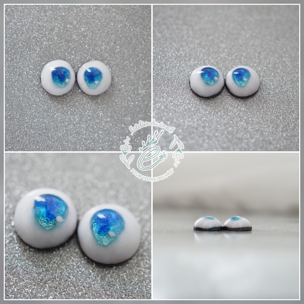 8mm/5-4mm アニメ風 ブルー系 水彩タイプ 七宝グラスアイ