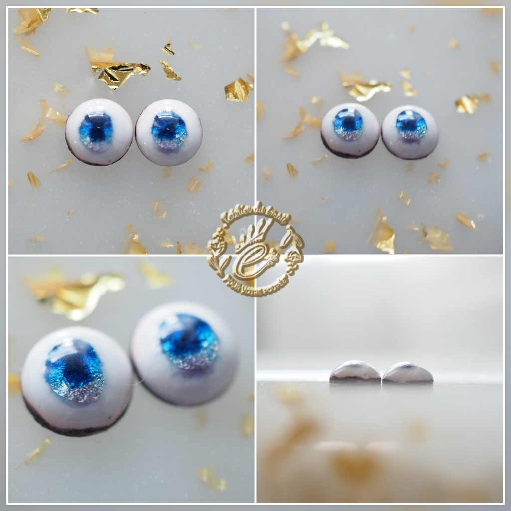 【B品】8mm/5-4mm ブルー×パープル アニメ風水彩タイプ 七宝グラスアイ