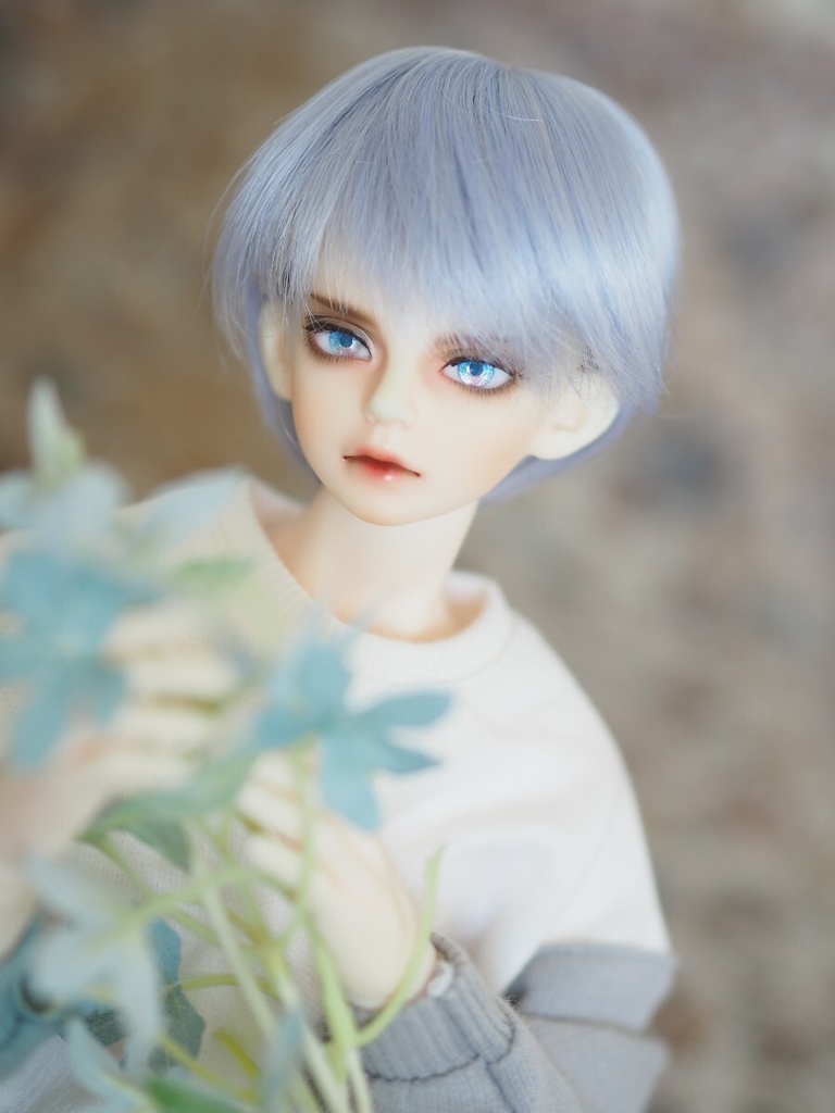 13mm/5.5mm 小虹彩ブルー×パープル 水彩タイプ 七宝グラスアイ