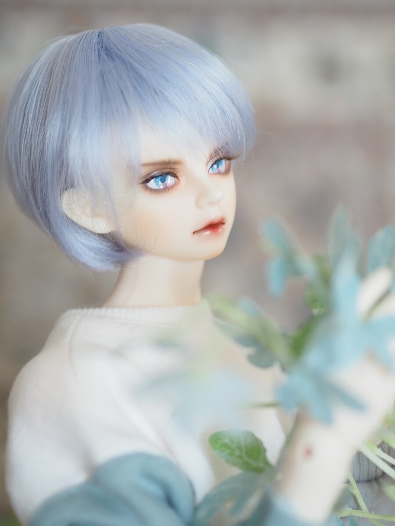 13mm/5.5mm 小虹彩ブルー×パープル 水彩タイプ 七宝グラスアイ