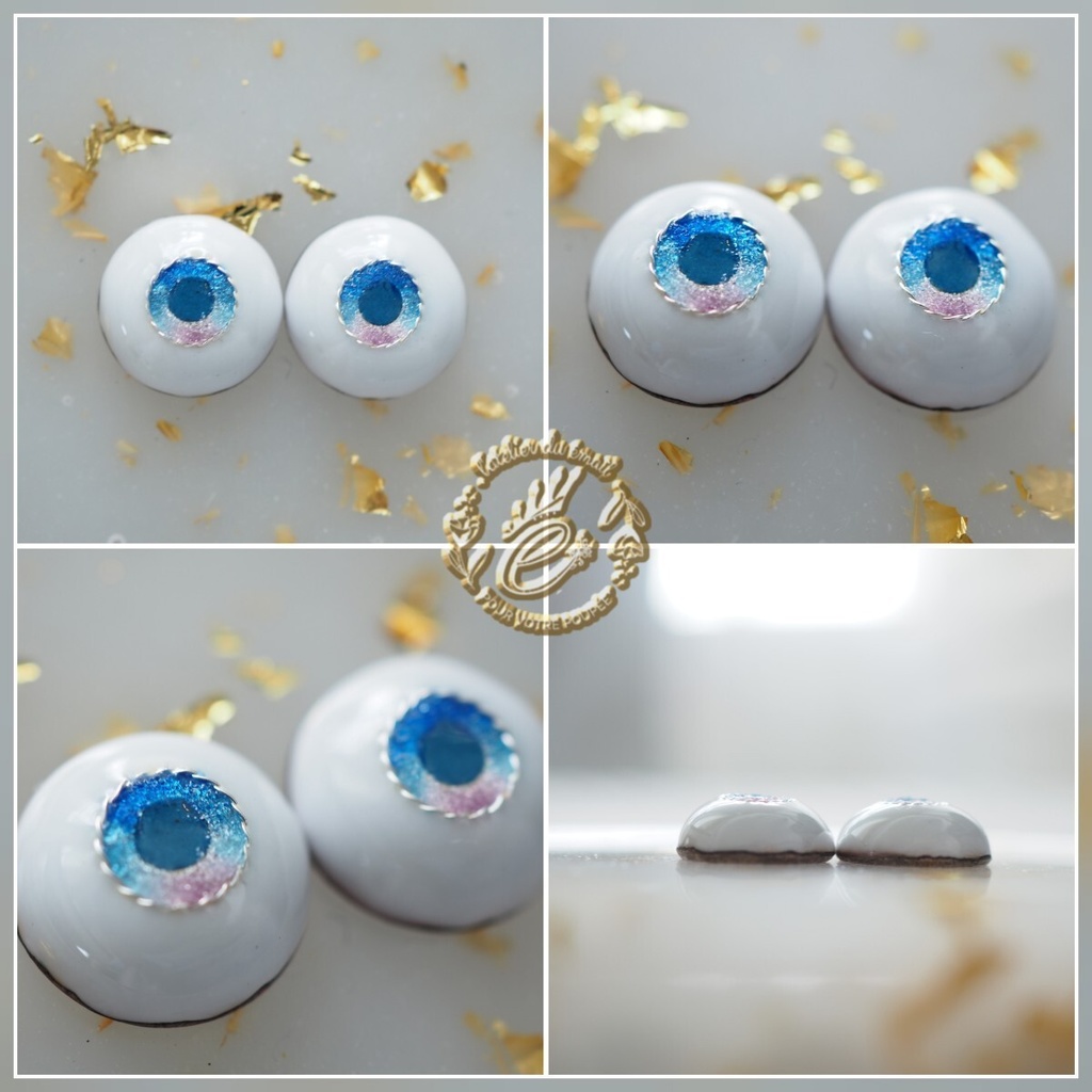 13mm/6.5mm ブルー×パープル シュガータイプ 七宝グラスアイ