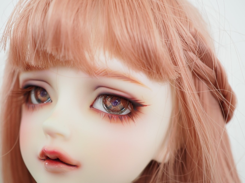 18mm/9mm ブルー&ピンク 瞳孔パープル カッパータイプ 七宝グラスアイ