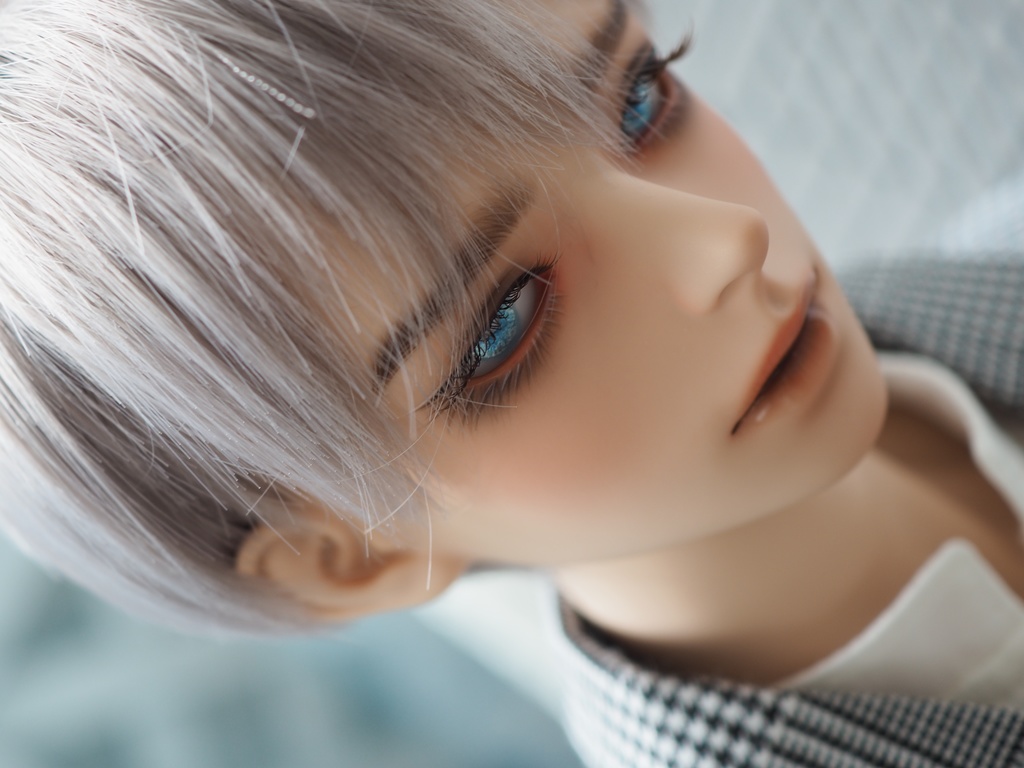 16mm/7mm 小虹彩 ライトブルー(瞳孔シルバー)水彩タイプ 七宝グラスアイ