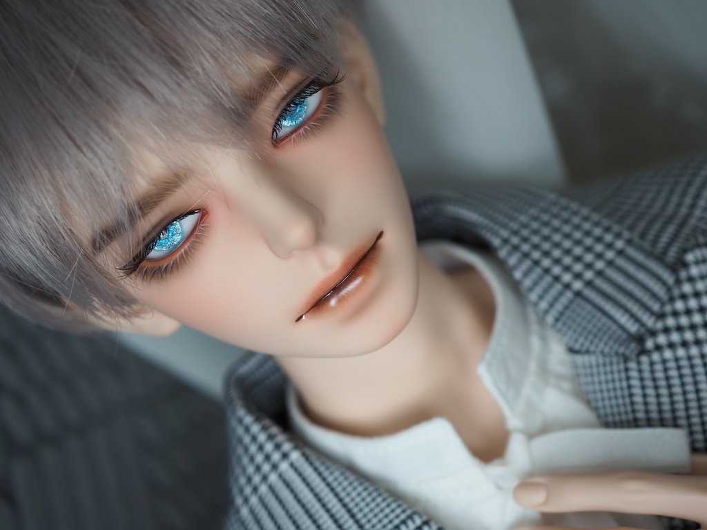 16mm/7mm 小虹彩 ライトブルー(瞳孔シルバー)水彩タイプ 七宝グラスアイ